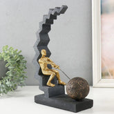 “ Climb of Will “ Gold Man Sculpture